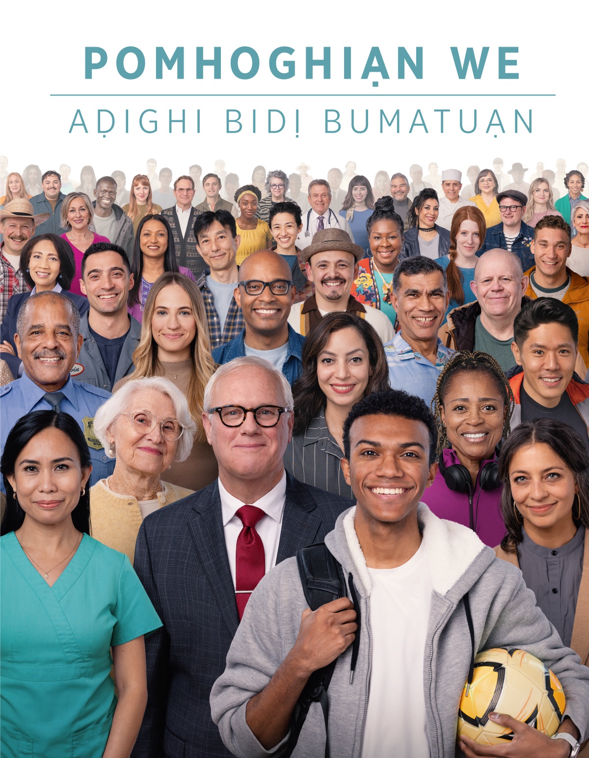 Men and women of different ages, races, and cultural backgrounds.