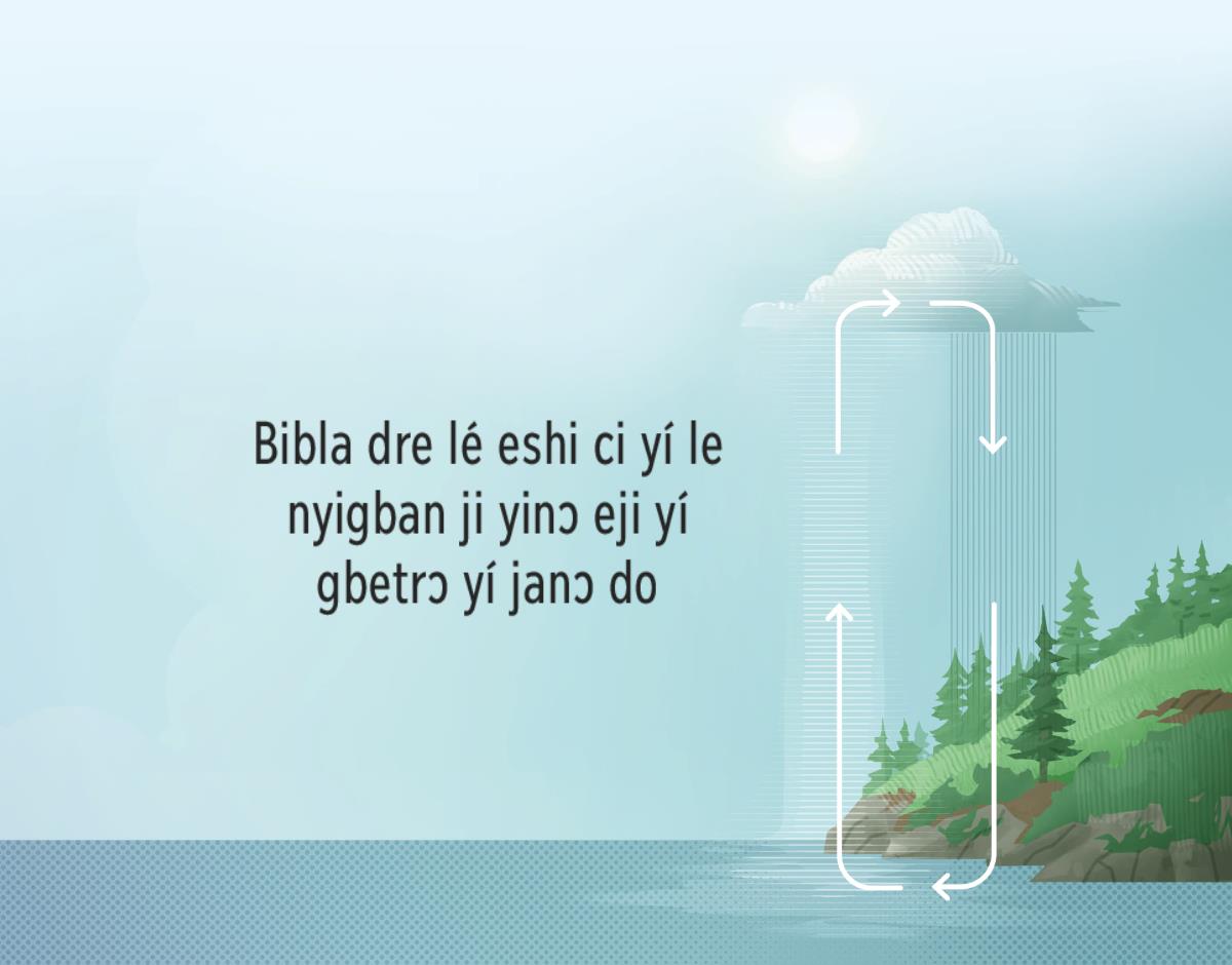 Bibla dre lé nyigban ji shiwo yinɔ ji yí gbetrɔ yí janɔ do. Teshi ɖekawo ciwo yí le shigbe ehwan nɛ kplɔ nɔnɔ do yí dadasɛ lé nyigban ji shiwo yinɔ ejixomɛ yí gbetrɔ yí janɔ kɔ do nyigban lɔ ji do.