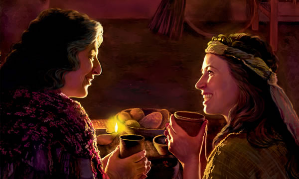 ሩት እና ኑኃሚን አብረው ሲመገቡ