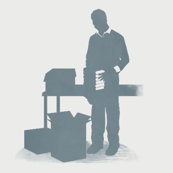 አንድ ቤቴላዊ ጽሑፎችን ሲያሽግ