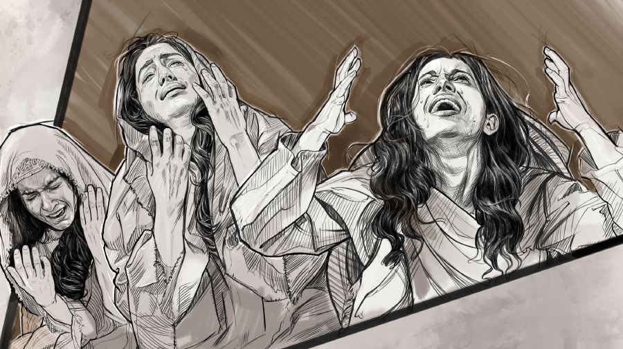 Mujeres llorando por el dios Tamuz.