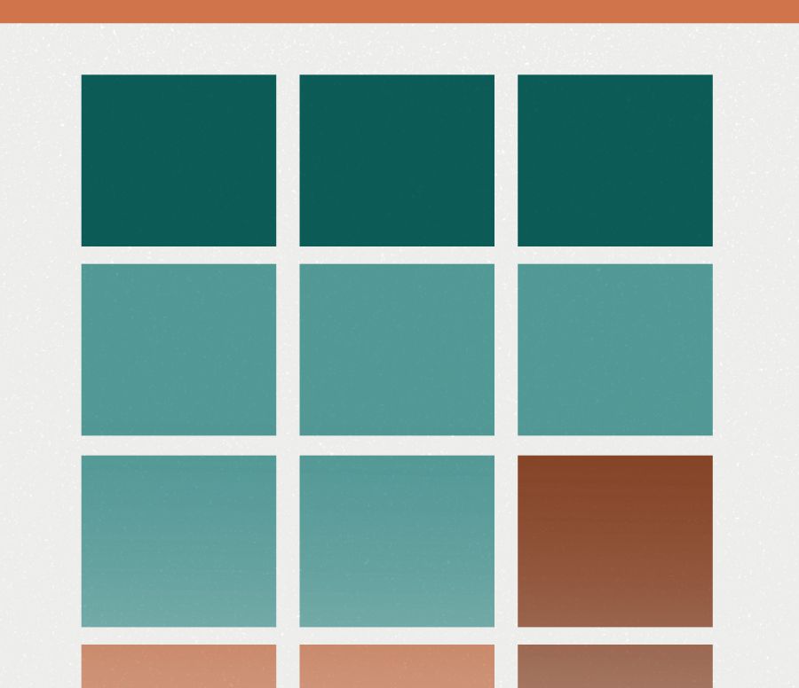 Los números de los capítulos del libro de Ezequiel en cuadritos de distintos colores según su contenido.