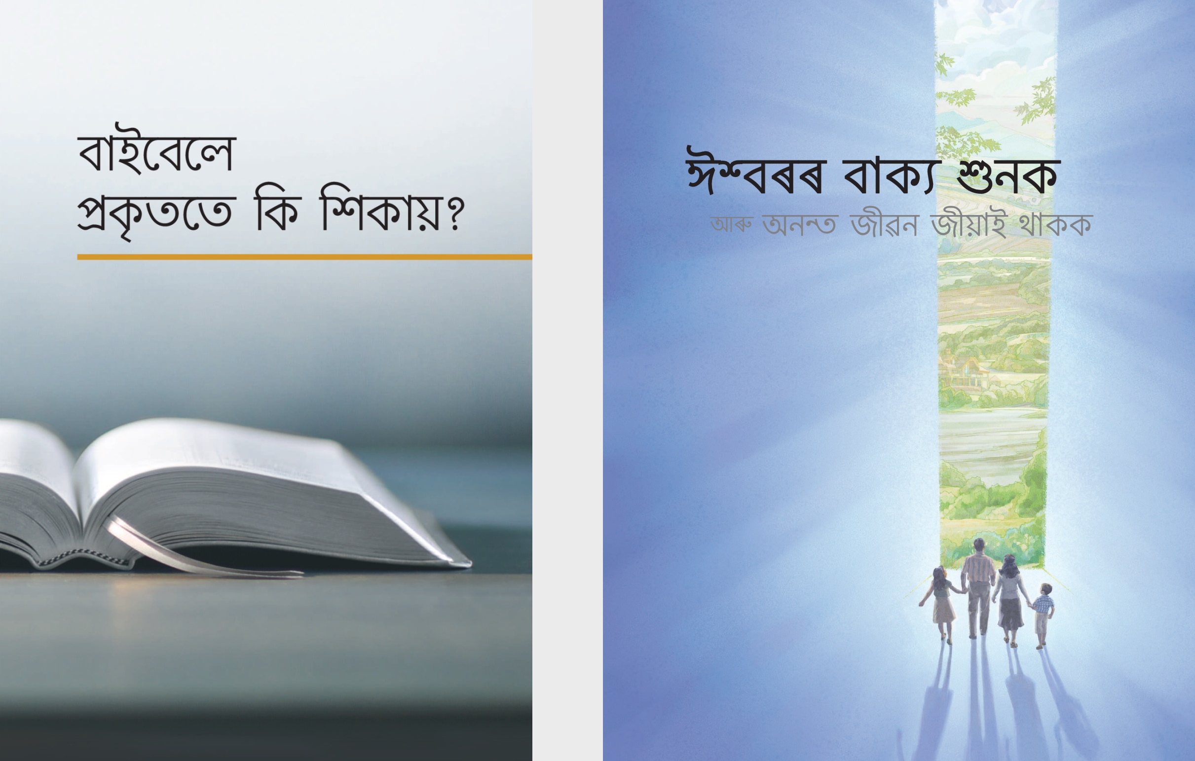 ‘বাইবেলে প্ৰকৃততে কি শিকায়?’ কিতাপ আৰু ‘ঈশ্বৰৰ বাক্য শুনক আৰু অনন্ত জীৱন জীয়াই থাকক’ ব্ৰচাৰ
