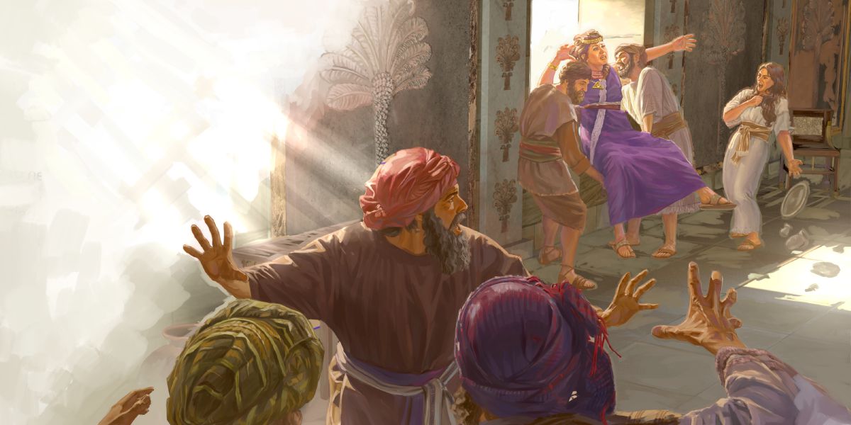 Jezebel’s servants throw her out of a window
