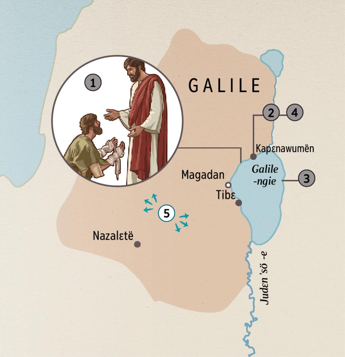 Galile -kɔɛ ˈkɛ ˈyi Jesu -o -tsɛ nɛn san tsabiɛ