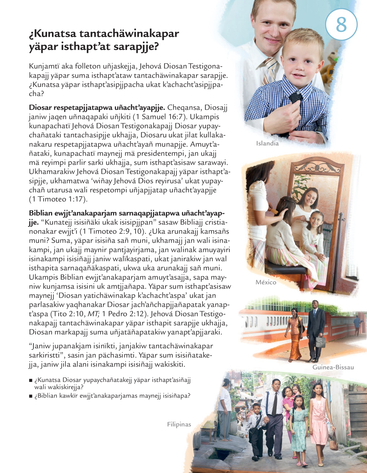 ¿Khitinakas Jehová Diosan munañap lurasipki? sat folleton 8 yatichäwipa