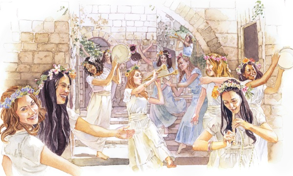 Gəlinin rəfiqələri sevinirlər