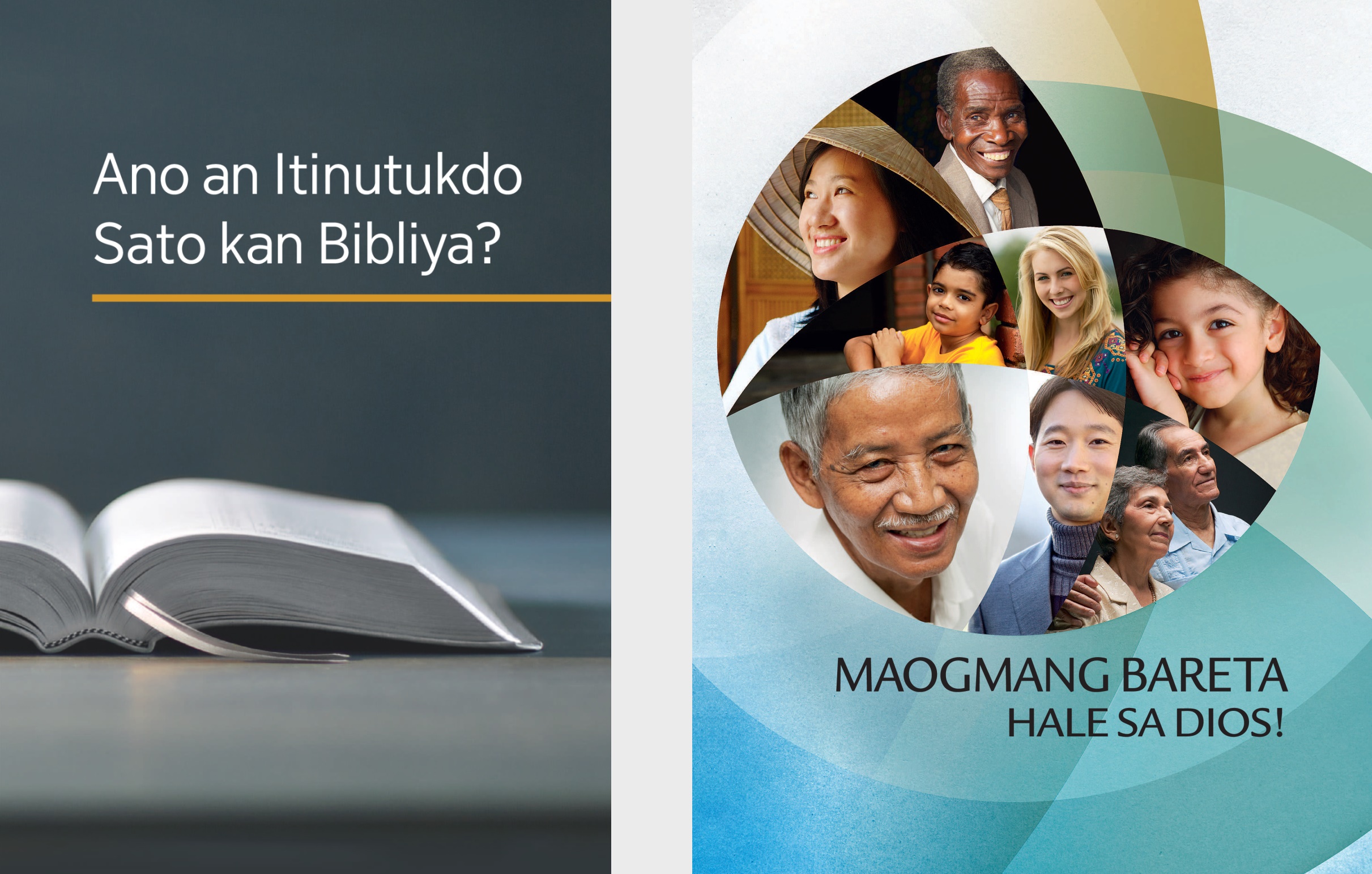 An librong ‘Ano an Itinutukdo Sato kan Bibliya?’ An brosyur na ‘Maogmang Bareta Hale sa Dios!’