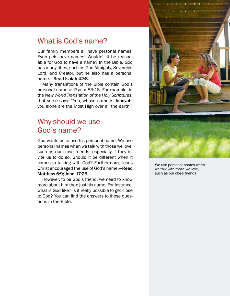 Lesson 2 in the brochure Good News From God!