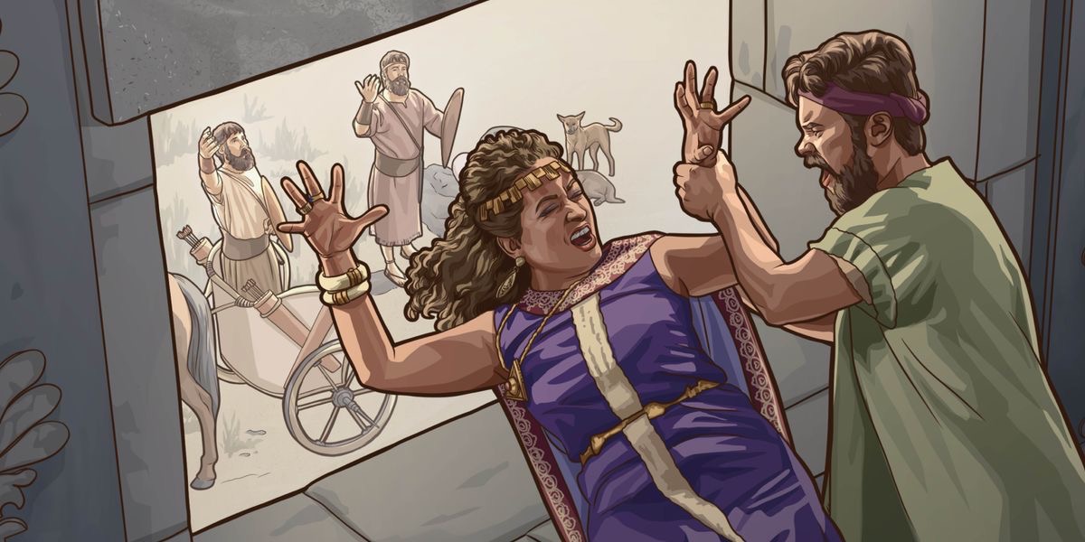 Jéhu a bete chariot wé, a yôtane mbo ésaé ya nda njôô bôte na a sô’ôlô Jézabel.