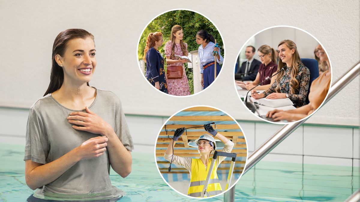 Ésoé sita é ne mevak amu é ndôme duban e piscine. Bone befôtô: 1. A kañete. 2. A ne Sikôlô benkañete mbamba foé ya Éjôé. 3. A futi minkole mi courant andil éziñe vôme ba bo bisaé meloñ asu ékôane Yéhôva.