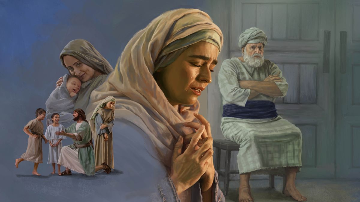 Befôtô:1.Anne a fombô vôme mfe a wô’ôk émien éngôngole nté Elkana a vôé a bone bé bebaé.2.Peninna a muñe nté a be’e mone wé tôé.3.Anne a yône nté a ye’elan a nlem ôse.4.Beta Prêtre Éli a too si a ba’a mo a fombô’ô Anne a mbia be mis.