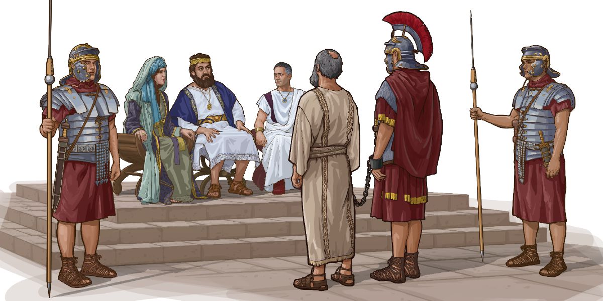 Pablo predicando al rey Herodes Agripa