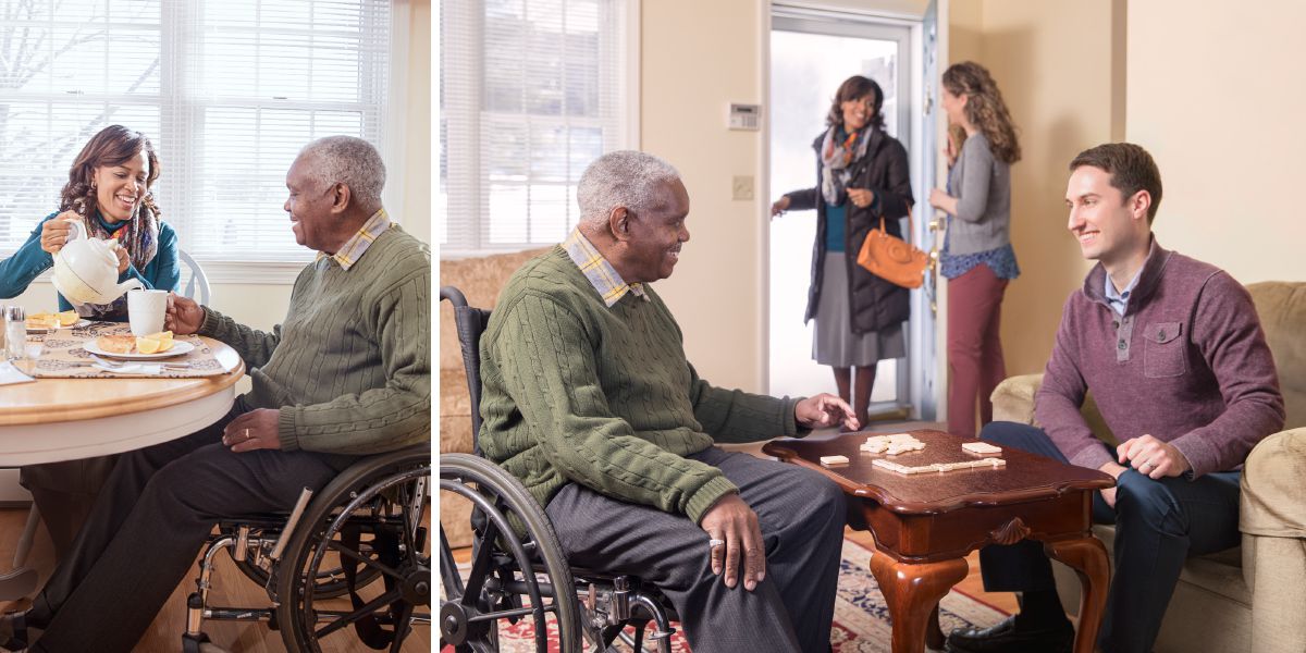 Unos hermanos visitan a un cristiano enfermo