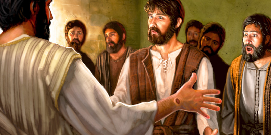 Quan Jesús va ressuscitar, es va aparéixer en forma humana a l’apòstol Tomàs i als deixebles amb una ferida d’un clau en les mans.