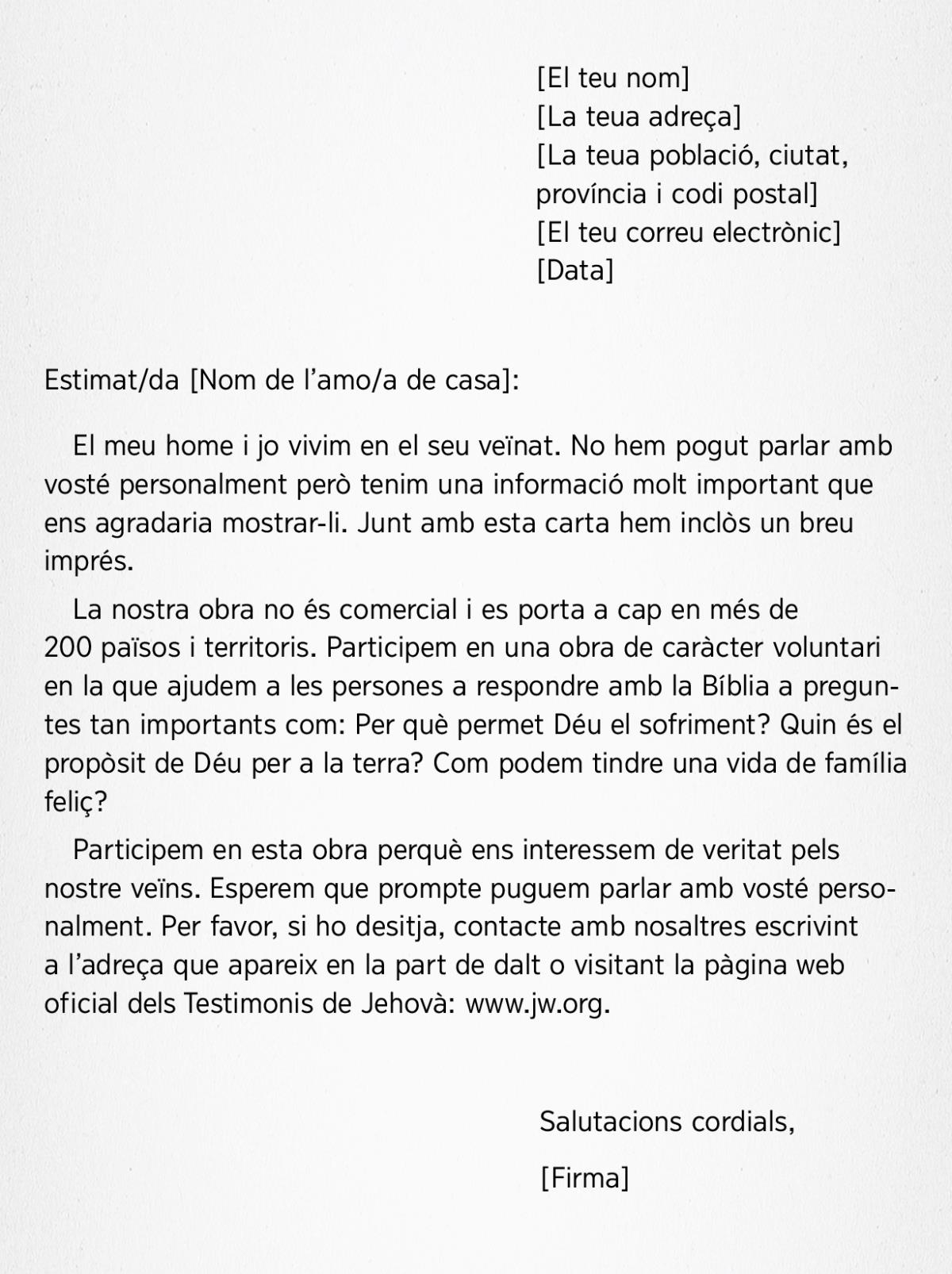 Una carta model