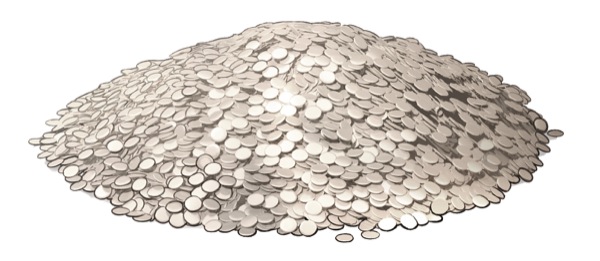 Un muntó de monedes de plata són un talent