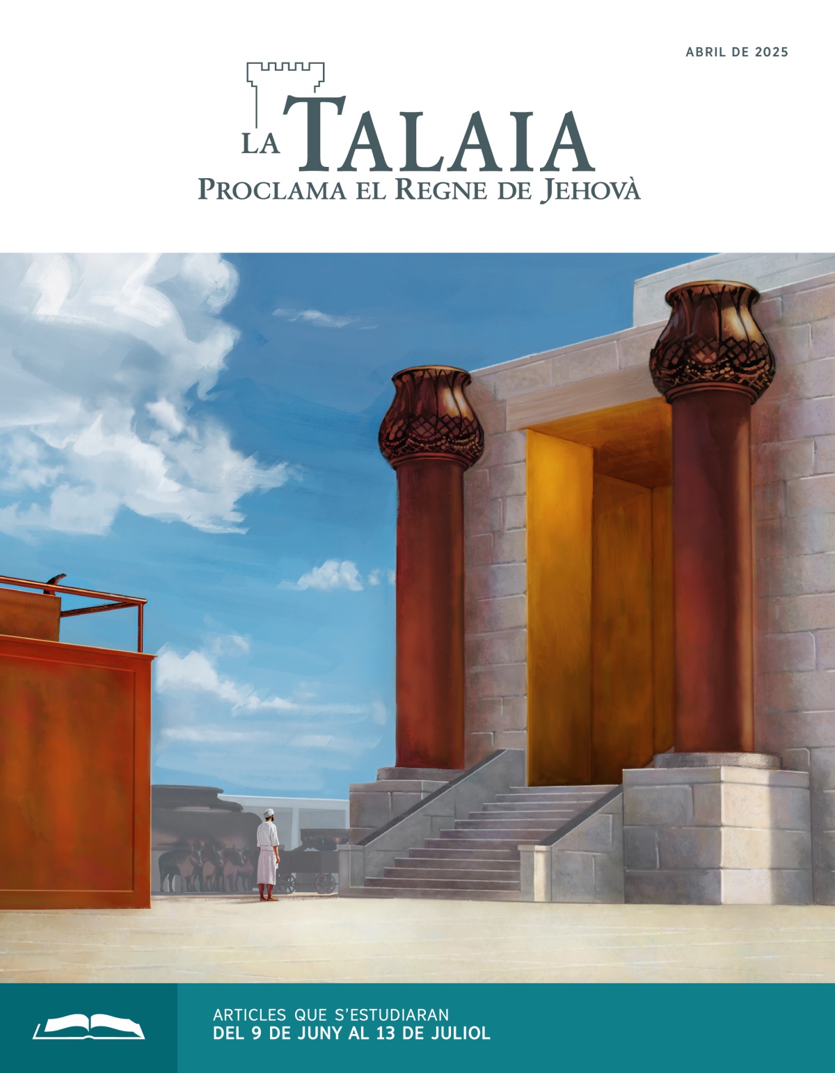 Un levita plantat entre l’altar de bronze i el pòrtic del temple.