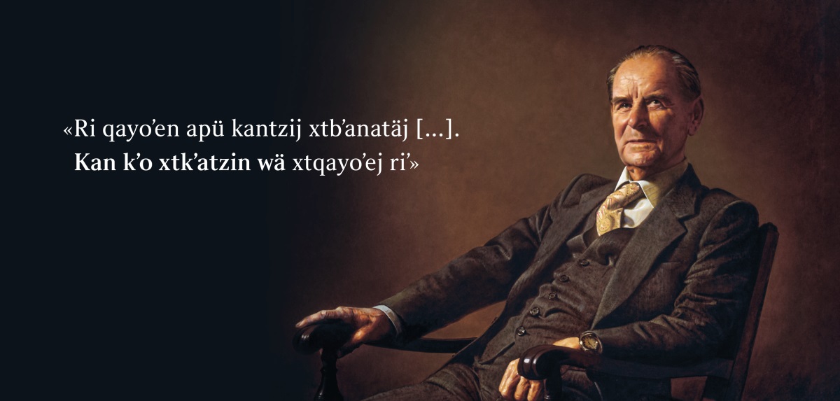 Ri qachʼalal Frederick Franz. Chqä kʼo jun tzij ri nuʼij: «Ri qayoʼen apü kantzij xtbʼanatäj [...]. Kan kʼo xtkʼatzin wä xtqayoʼej riʼ».