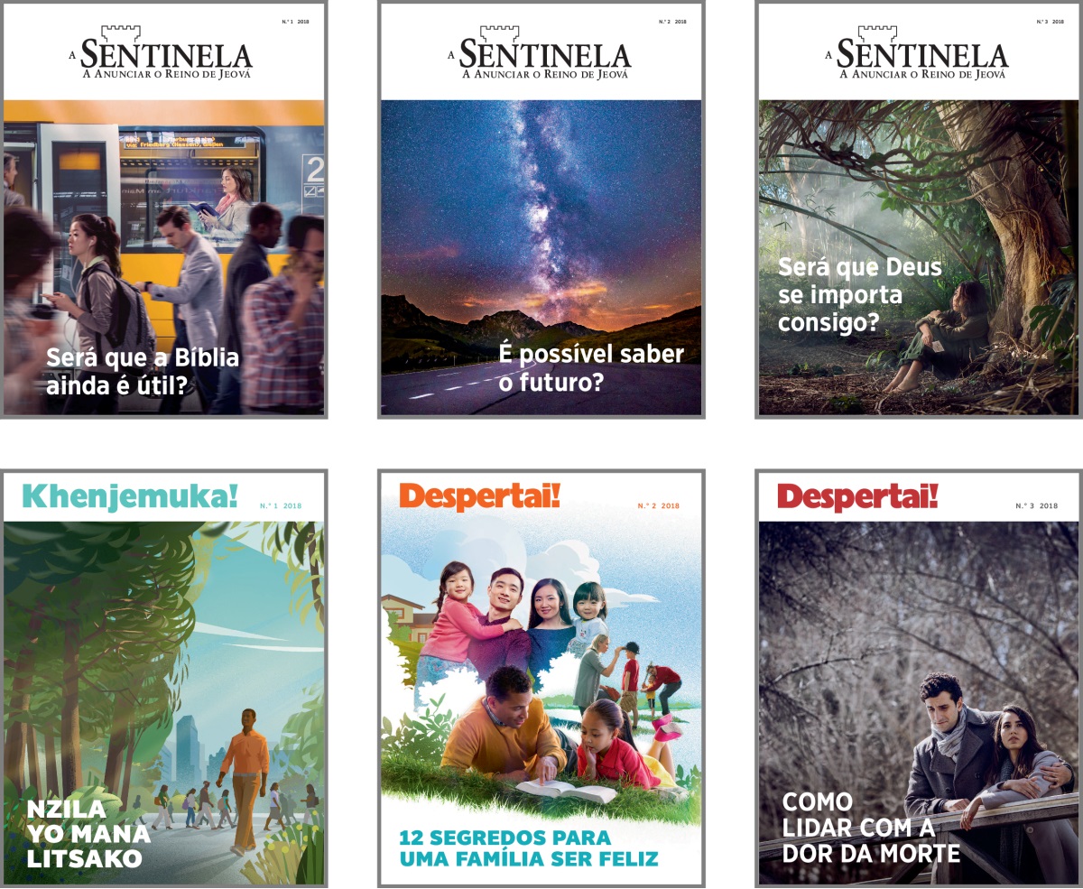Mifota: Makapa a marevhista a Kenjemuka ni Muwoneleli a 2018. 1. ‘Será que a Bíblia ainda é útil?’ 2. ‘É possível saber o futuro?’ 3. ‘Será que Deus se importa com você?’ 4. ‘Nzila yo mana litsako.’ 5. ‘12 Segredos para uma família ser feliz.’ 6. ‘Como lidar com a dor da morte.’