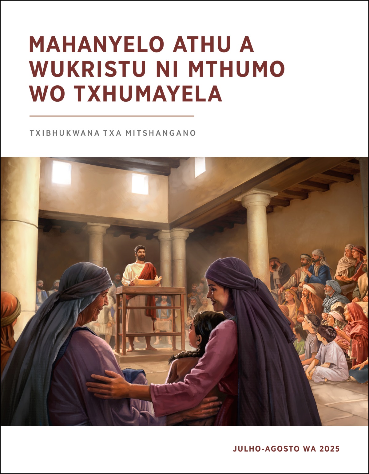Jesu atxi womba-womba adi disinagogani adi tute dibhuku da mibhalo yo sawuleka. Mtxawa wa vavamna, va vasikati ni vanana va txi muegisela khakwati.