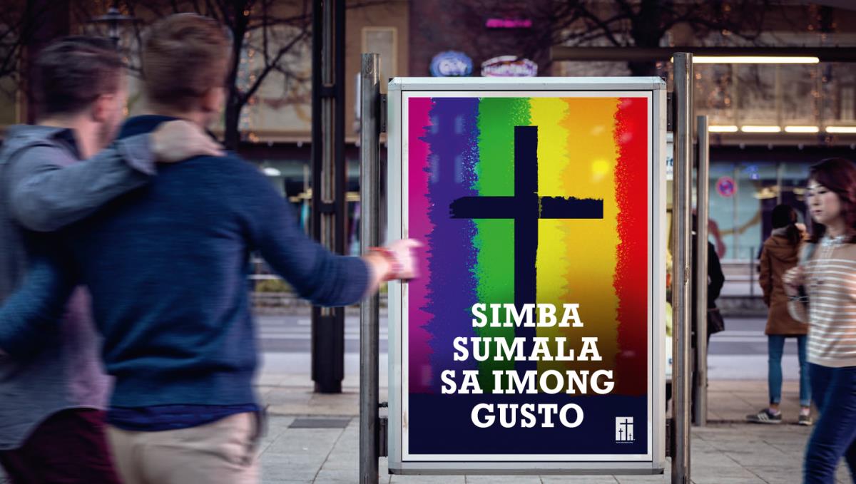 Advertisement sa usa ka simbahan nga nagkonsentir sa homoseksuwalidad