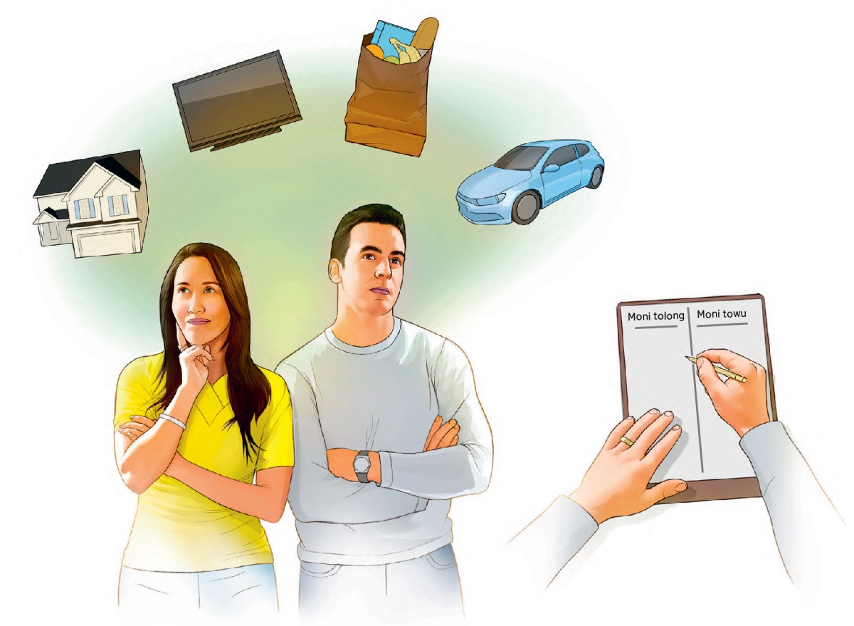 A couple contemplate their major expenses