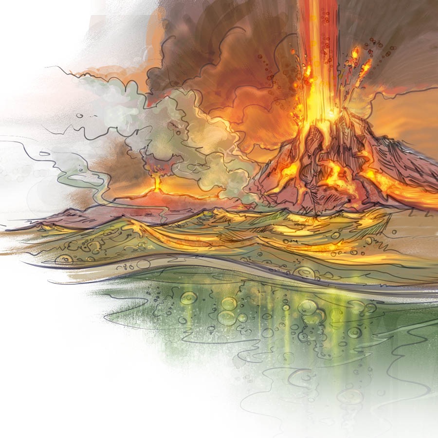 噴發的火山