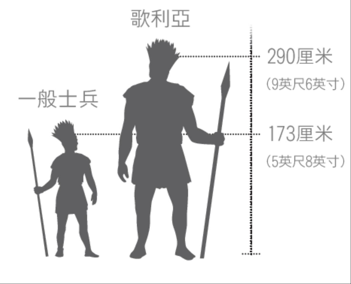 歌利亞和一般士兵的對比圖