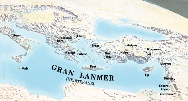 Map of the places visited by Paul and Timothy