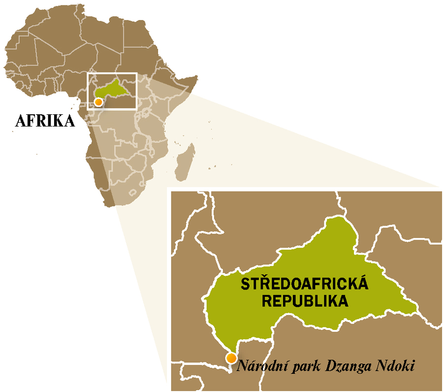 Mapa Středoafrické republiky