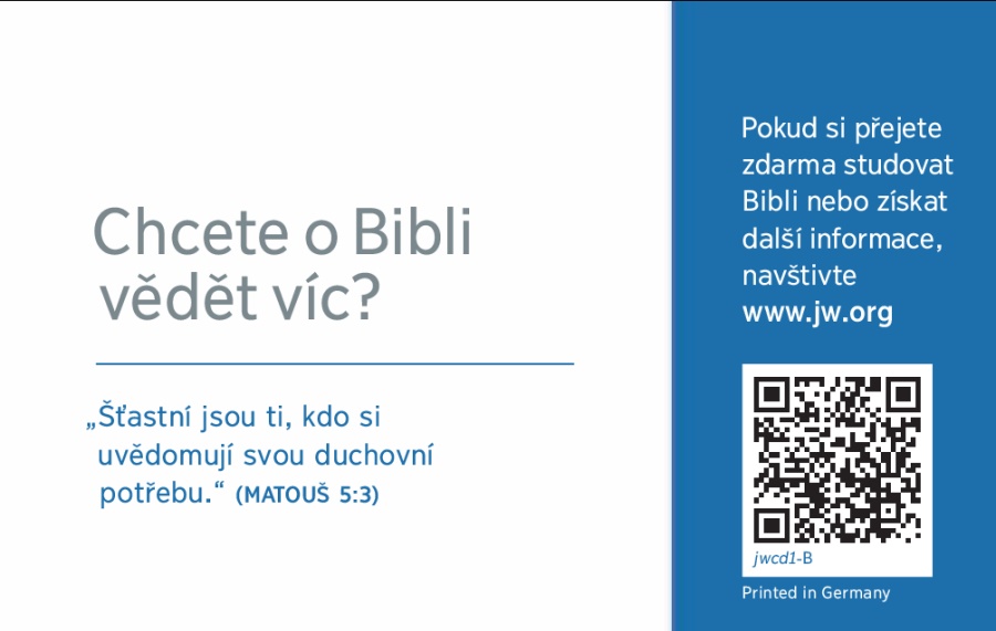 Zadní strana vizitky s odkazem na jw.org