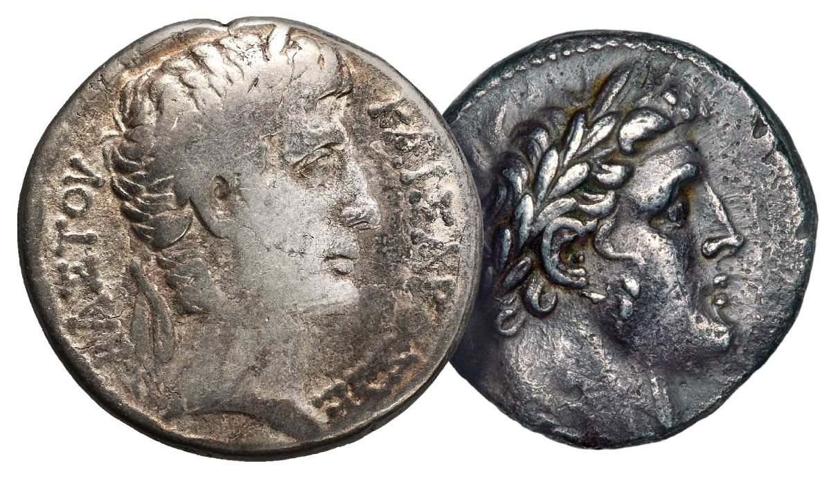 Tetradrachma z Antiochie a tetradrachma z Tyru