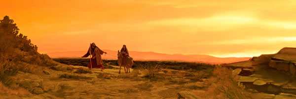 María y José camino a Belén