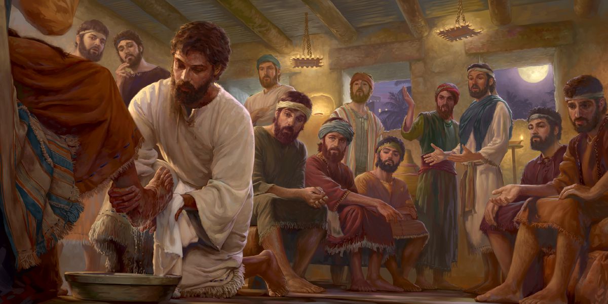 Jesús lava los pies de los apóstoles