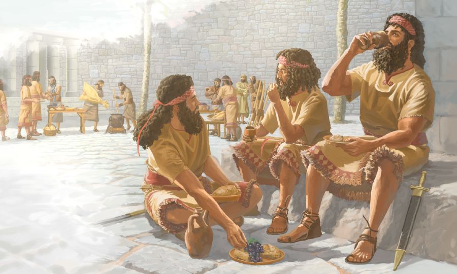 Los soldados sirios comiendo en Samaria