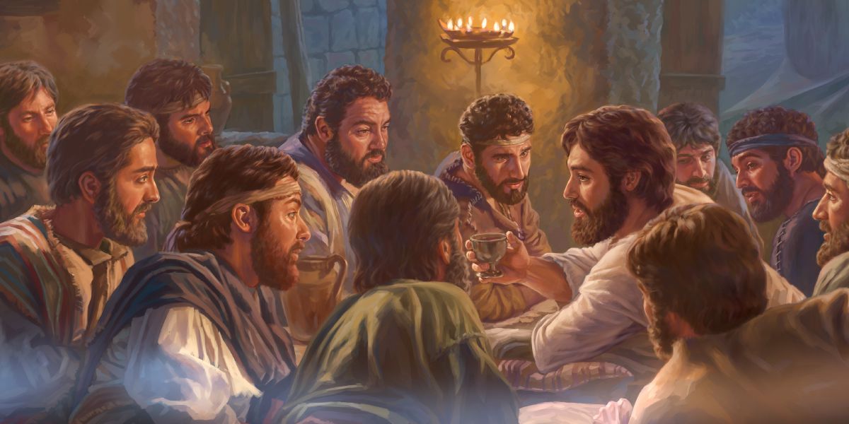 Jesús celebra la primera Cena del Señor con sus 11 apóstoles fieles