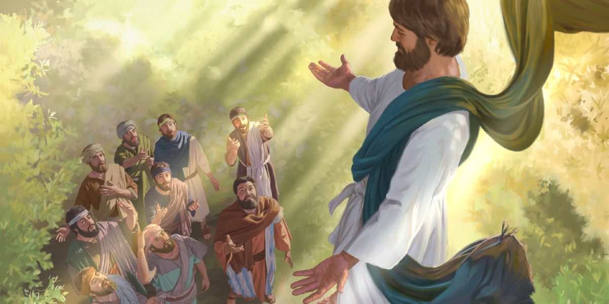 Los apóstoles ven que Jesús se eleva al cielo