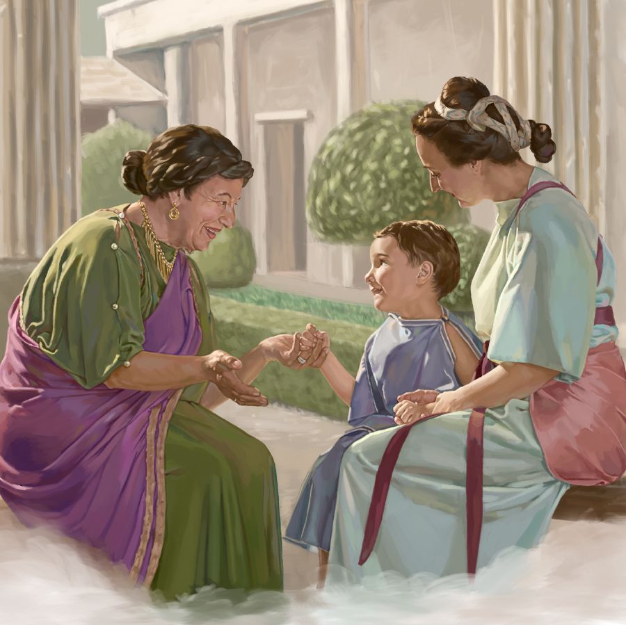 Eunice, Loida y el pequeño Timoteo