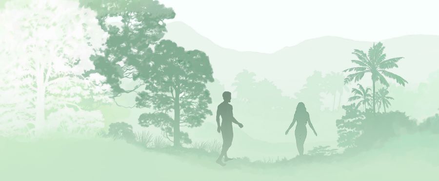 Adán y Eva en el jardín de Edén