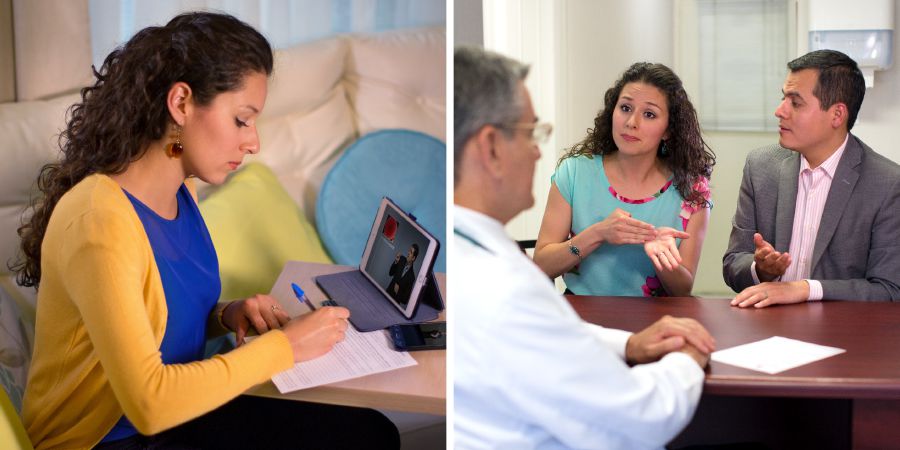 Una hermana prepara un documento legal para la atención médica y después habla con su médico