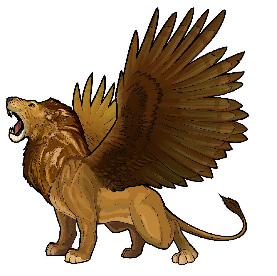 Una bestia parecida a un león con alas de águila