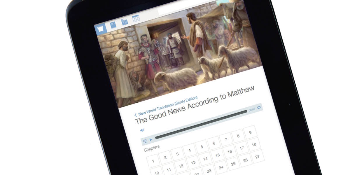 El Evangelio de Mateo en la edición de estudio de la Traducción del Nuevo Mundo, disponible en Internet