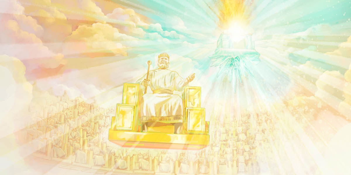 Jesús en su trono celestial