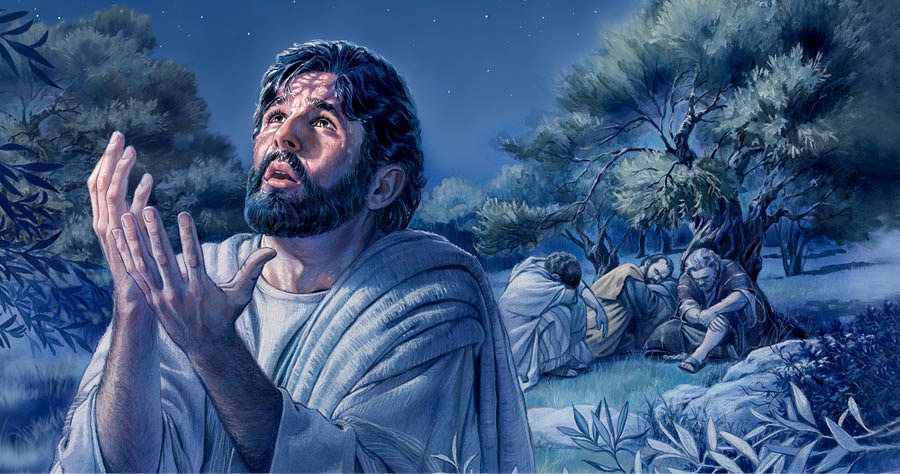 Los apóstoles duermen mientras Jesús está orando