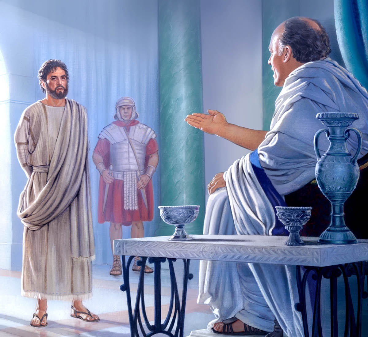Jesús de pie frente a Pilato