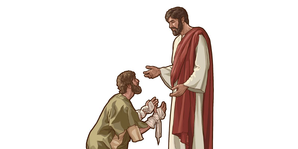 Jesús curando a un leproso