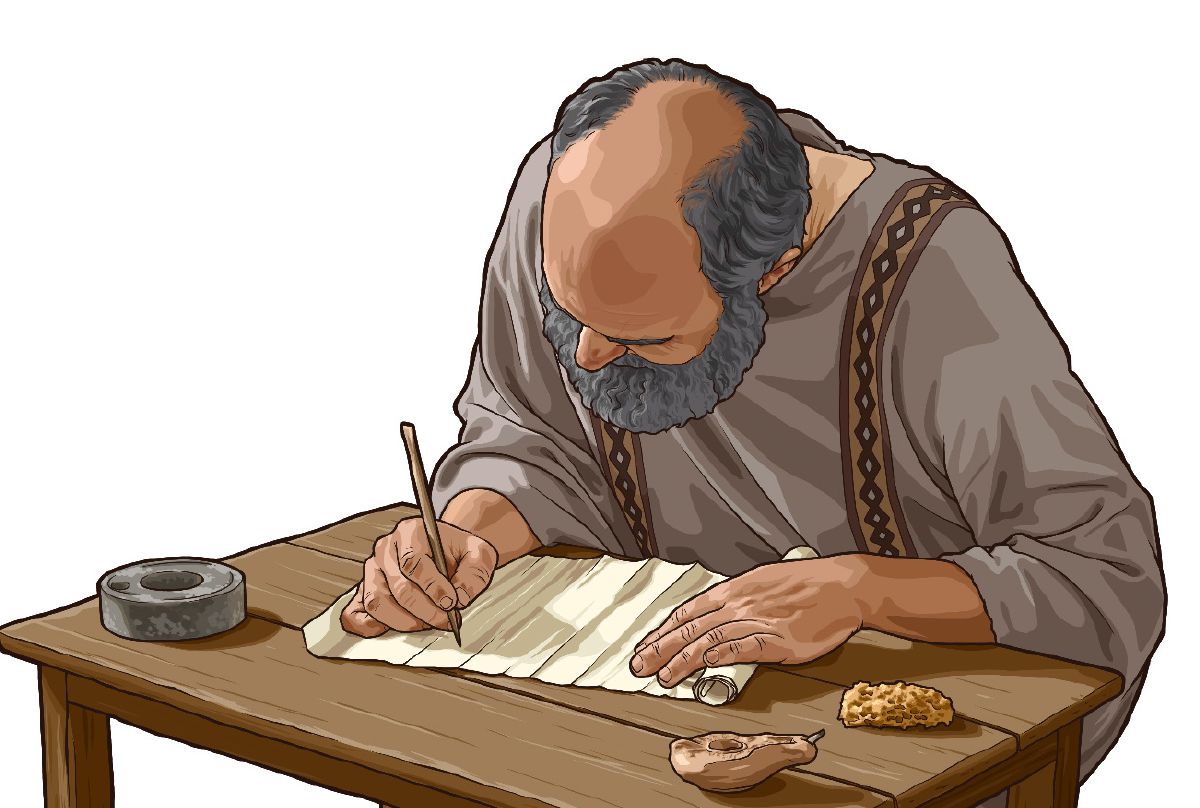 El apóstol Pablo escribiendo una carta