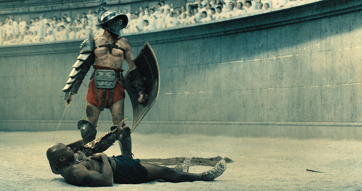 Un juego de gladiadores romanos