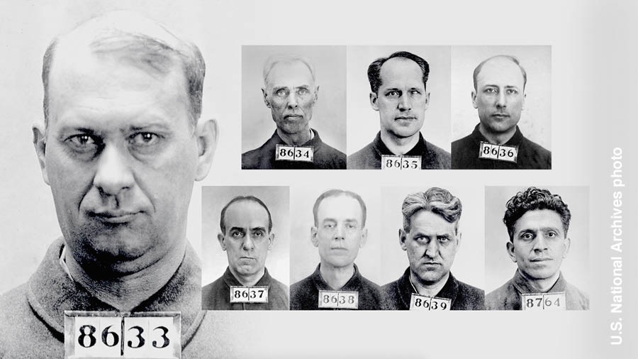 Fotografías de los hermanos arrestados y encarcelados en 1918